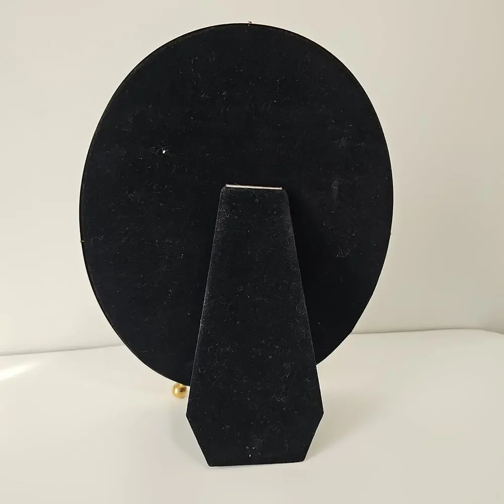 Vintage Large Oval Brass Footed Photo Picture Frame 11 x 9 Pin Closure